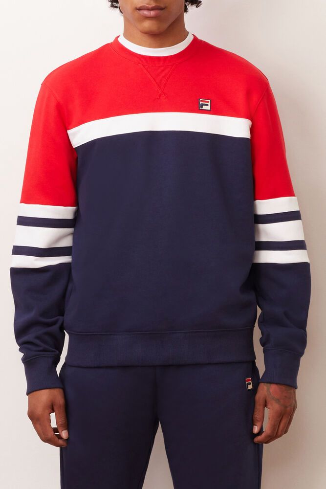 Fila Verus Crew Sweatshirt Navy - Mens - 90364TEOS